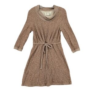 Anthro Saturday Sunday Women Medium Chatham Terry Chemise Sweater Dress Brown